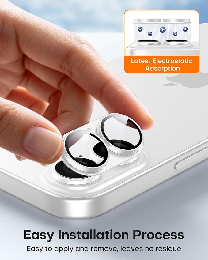 TAURI 2 Pack for iPhone 16/16 Plus Camera Lens Protector, Full Coverage - Image 4