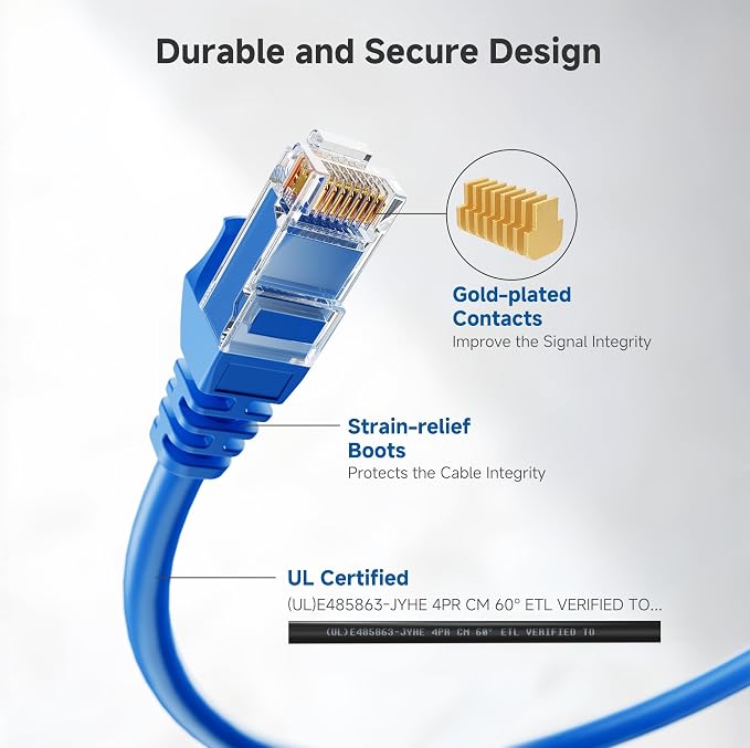 Cable Matters 1Gbps 8-Pack Snagless Cat 5e Ethernet Cable - 10ft - Image 3