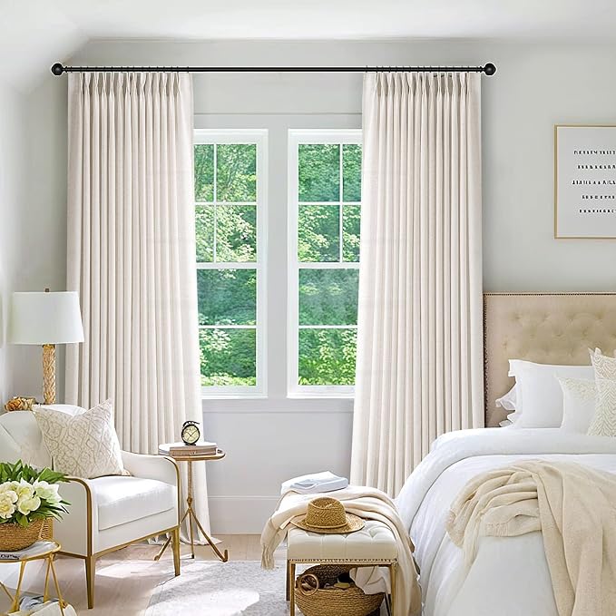 Memory Trained Pinch Pleated Curtains 105 Inches Long, Viral Linen Pinch Pleat - Image 9