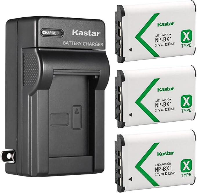 Kastar 3-Pack NP-BX1 Battery and AC Wall Charger Replacement by Kastar