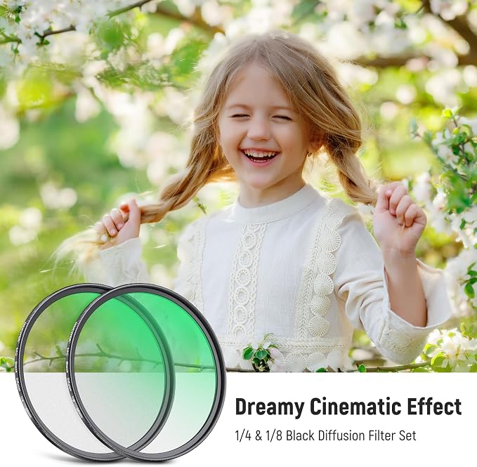 NEEWER 58mm 1/4 & 1/8 Black Diffusion Filter - Image 2