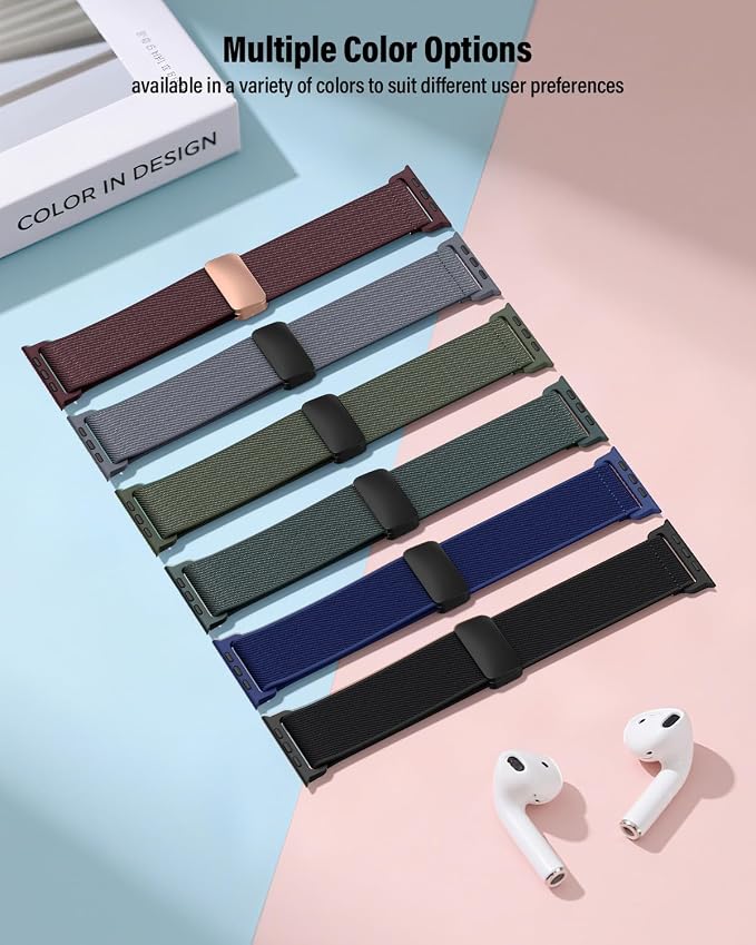 Stretchy Band Compatible with Apple Watch Bands 38mm 40mm 41mm 42mm Men Women - Image 2