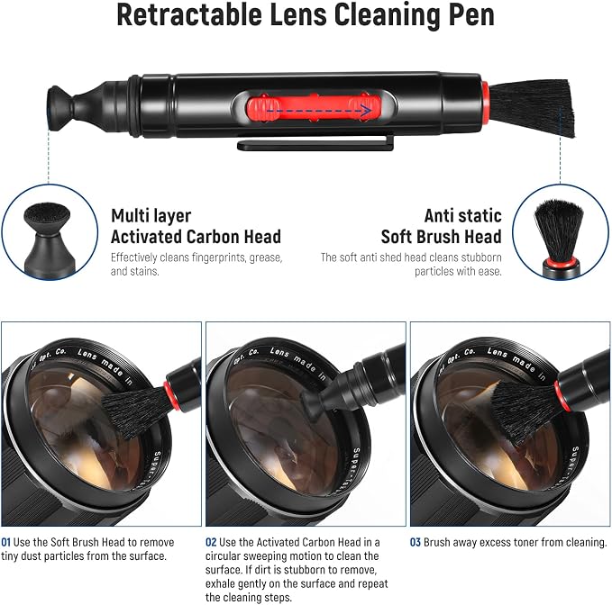 Neewer 82mm ND Lens Filter Kit: ND2 ND4 ND8 ND16, Lens Cleaning Pen, Neutral - Image 6