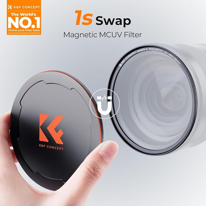 K&F CONCEPT 82mm Magnetic MC UV Lens Protection Filter + Lens Filter Cap - Image 2