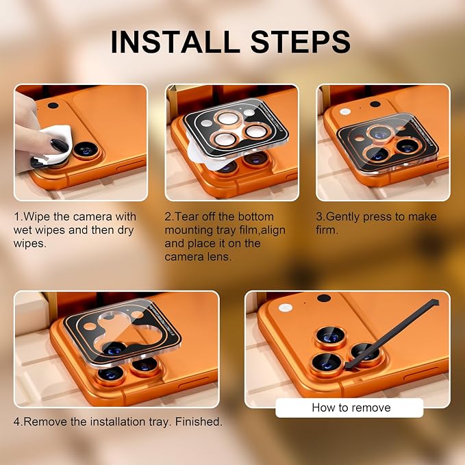 Misea Compatible for iPhone 17 Pro/iPhone 17 Pro Max Camera Lens Protector - Image 7