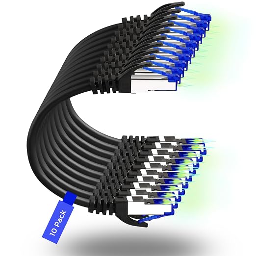 Rapink Patch Cables Cat8 5ft 10 Pack Slim, Cat8 Ethernet Patch Cable 40G Support by Rapink