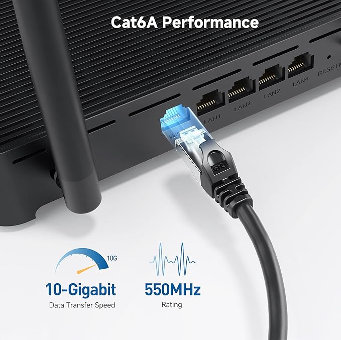 Cable Matters 10Gbps 5-Pack Snagless Short Shielded Cat 6A Ethernet Cable - 3ft - Image 3