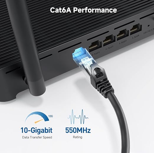 Cable Matters 10Gbps Snagless Short Shielded Cat 6A Ethernet Cable - 3ft - Image 3