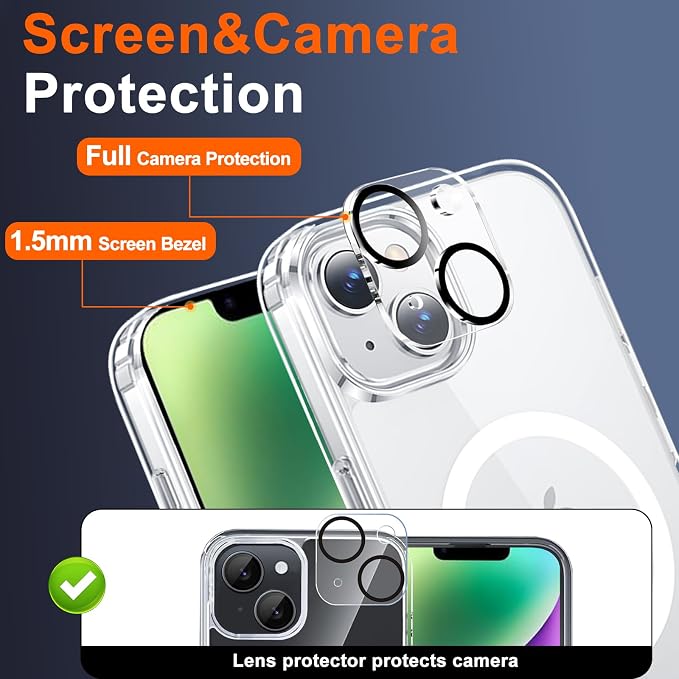 for iPhone 14 Case Clear with Privacy Screen Protector and Full Camera - Image 6