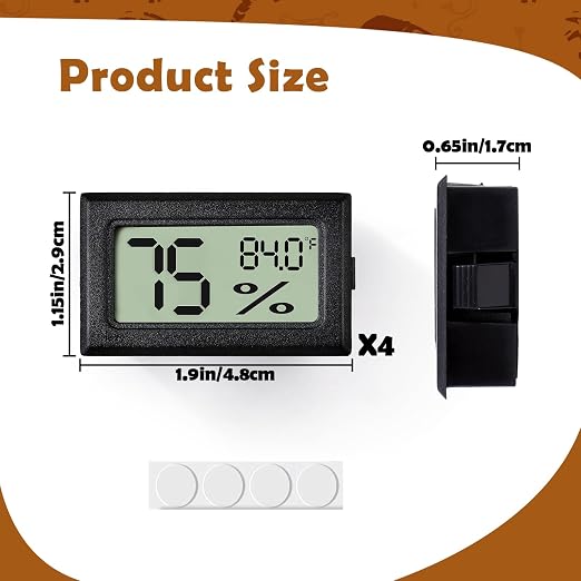 Vodolo Reptile Thermometer and Humidity Gauge, Chameleon Cage, Tree Frog - Image 2