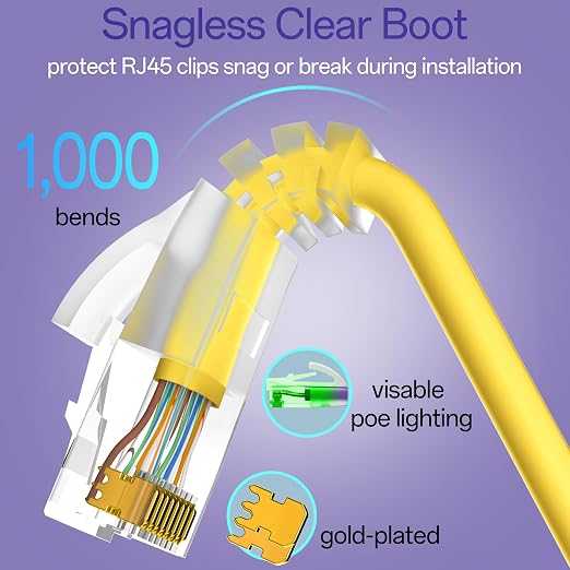 Cat6a Patch Cables 0.5ft Slim, Cat6 Ethernet Patch Cable Pure Copper, Flexible - Image 5
