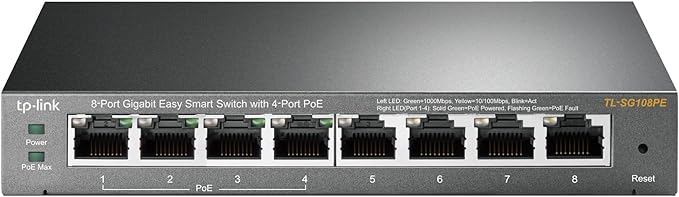 TP-Link TL-SG108PE V3 | 8 Port Gigabit PoE Switch | Easy Smart Managed | 4 PoE+ by TP-Link