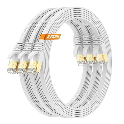 Cat7 Ethernet Cable 100FT-White-10Gbps High Speed Ultra Slim Outdoor&Indoor - Image 9