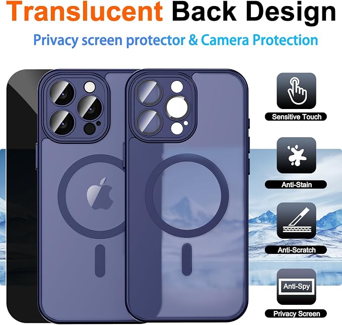 for iPhone 14 Pro Case with Privacy Screen Protector and Camera Protection - Image 2