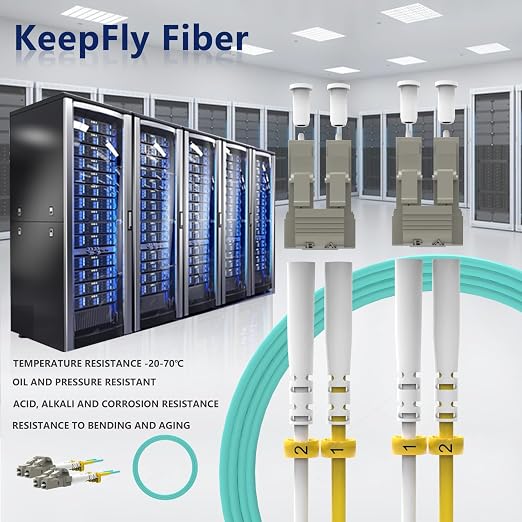 KeepFly Fiber- OM4 LC to LC Fiber Patch Cable 0.5M/1.6ft-5Pack, 40G/100GB - Image 6