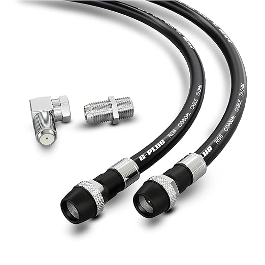 G-PLUG RG6 Coaxial Cable 3FT – Triple Shielded, Waterproof, 75 Ohm by G-PLUG