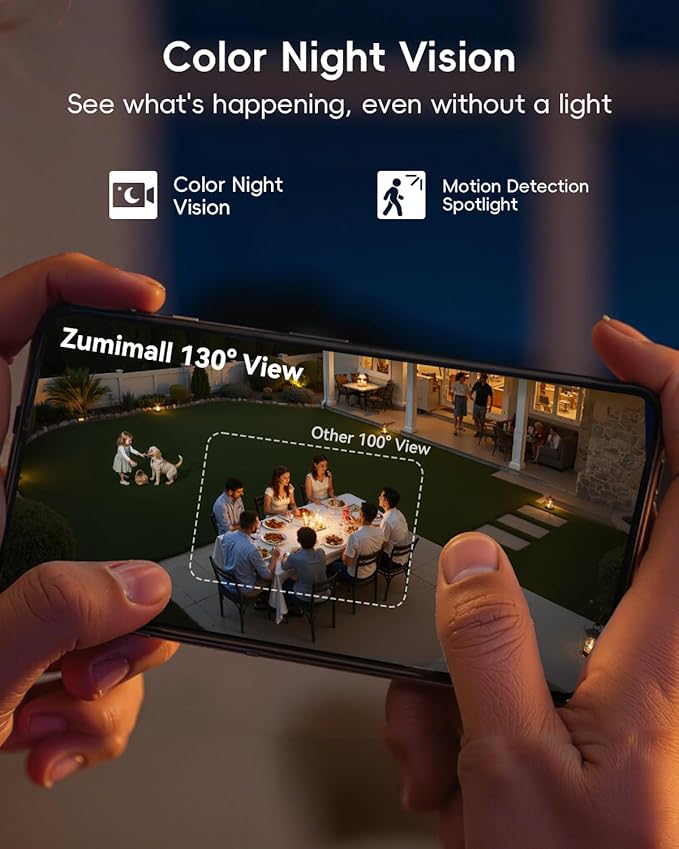 ZUMIMALL Security Cameras Wireless Outdoor, 2 Packs, 2K Cameras - Image 3