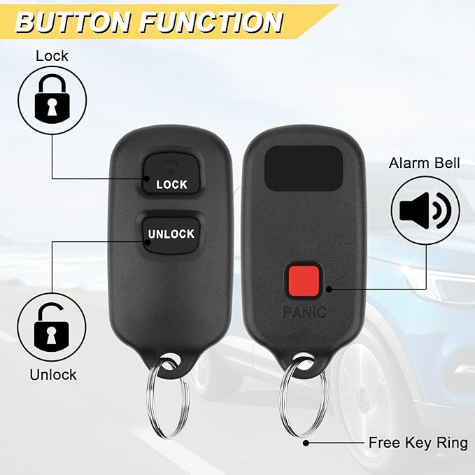 Vurkcy Key Fob Replacement for 2001-06 Toyota Highlander/ 00-06 Celica Echo/ - Image 3