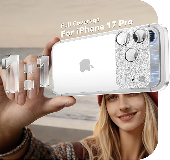 imluckies Compatible with iPhone 17 Pro Camera Lens Protector Bling, Ultra HD - Image 4