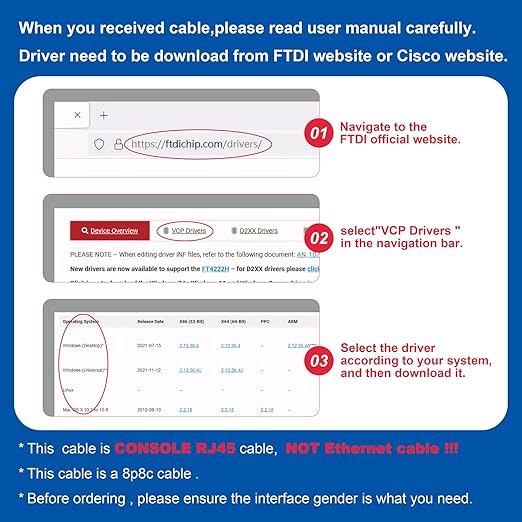 USB Console Cable, USB to RJ45 Console Cable - Image 3