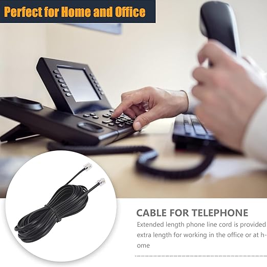 25FT Telephone Extension Cord Cable, Landline Phone Line Wire - Image 7
