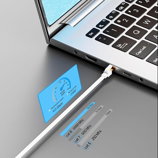Ethernet Cable 65 FT, Cat 8 Ethernet Cable, High-Speed Internet Cable Network - Image 4