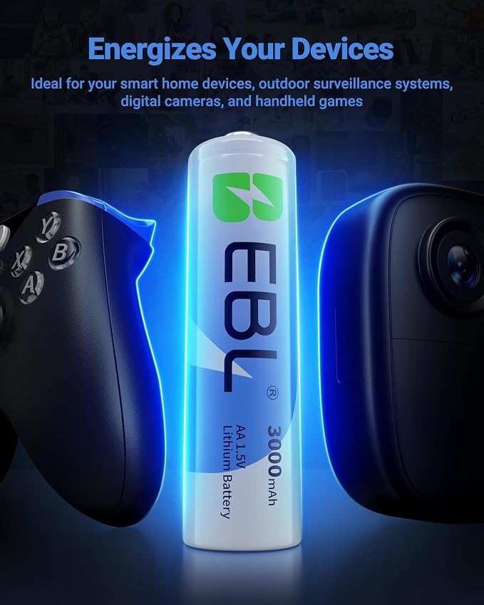 EBL AA Lithium Batteries 24 Pack, 3000mAh 1.5V Double A Battery, Long-Lasting - Image 7