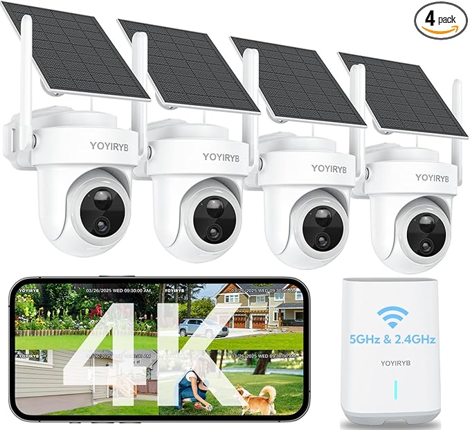 4K Security Cameras Wireless Outdoor, No Subscription, Works in -14°F Cold by 247SecurityWire-Free