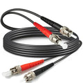 30ft / 10m Outdoor Armored OD-5mm OM1 ST to ST Fiber Cable, ST-ST Fiber Optic by Yunsufiberpro