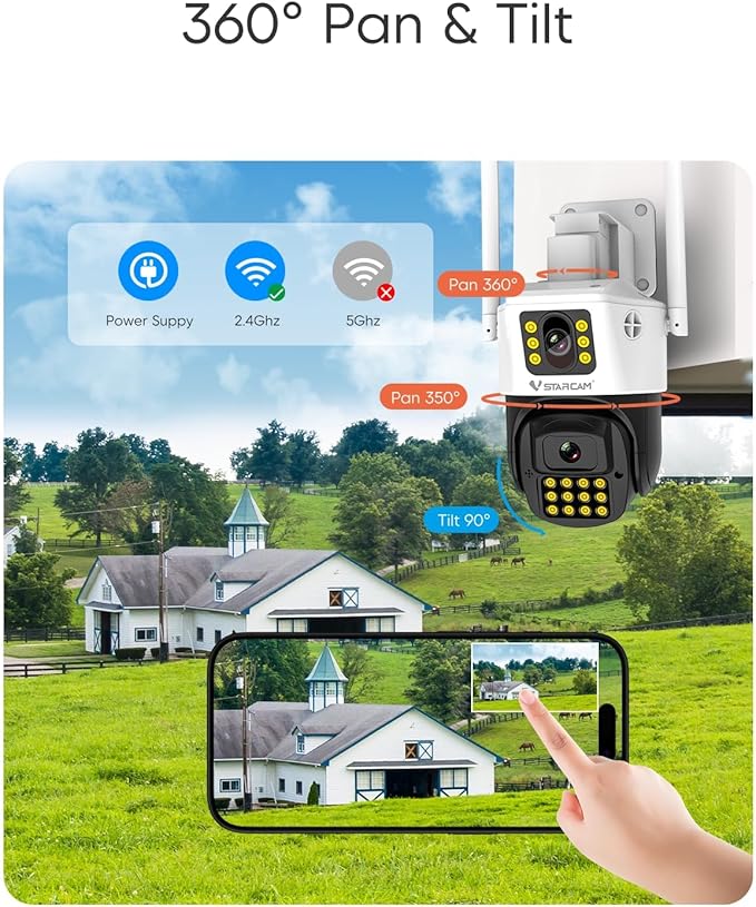 VSTARCAM 3MP+3MP Security Cameras Wireless Outdoor, 2K Dual Camera, 360° Pan & - Image 3