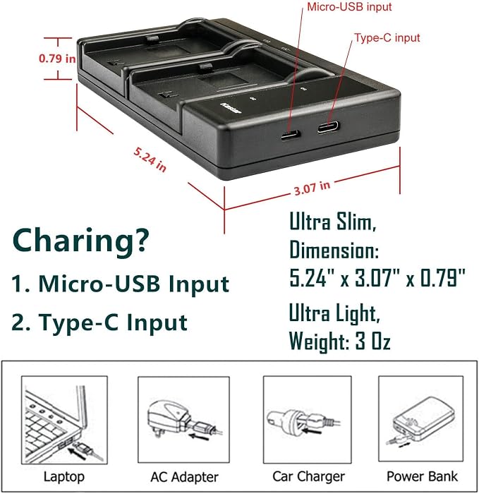 Kastar 2-Pack Battery and LTD2 USB Charger Replacement - Image 5
