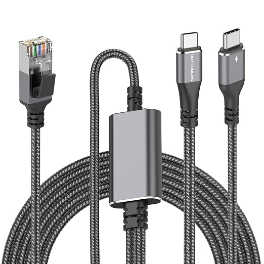 USB C to Ethernet Cable with Charging 10 Feet, USB-C Male 100W PD & Gigabit LAN - Image 7