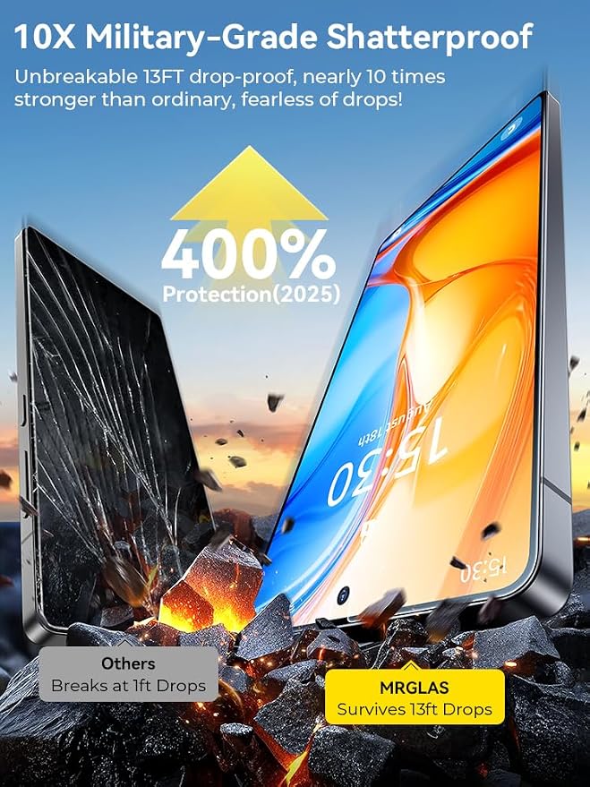 MRGLAS 2+2 Packs for Samsung Galaxy S25 Edge Screen Protector 6.7'' - Image 3