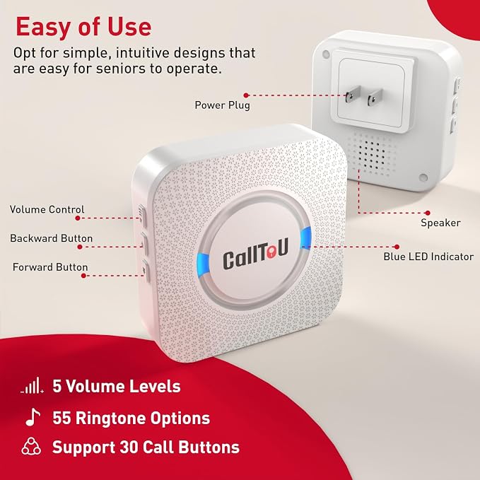 CallToU Wireless Caregiver Pager Call Button Call Bell Medical Alert System - Image 5