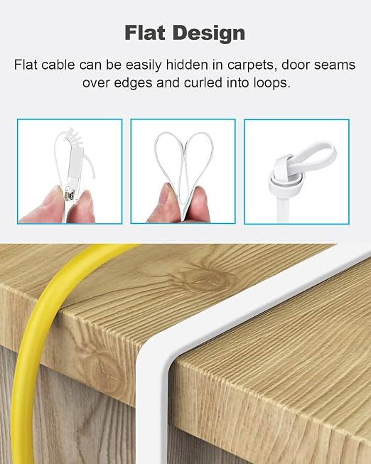 Yauhody CAT 6 Ethernet Cable 15ft 6-Pack White, High Speed Solid Flat CAT6 - Image 5