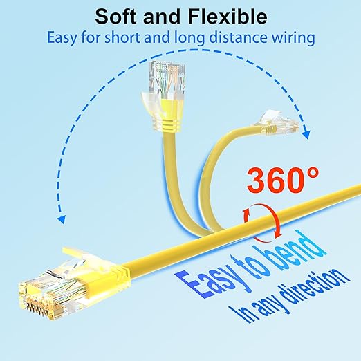 Cat 6 Patch Cables 3 feet, Slim Cat6a Ethernet Patch Cable 10Gbps 550Mhz - Image 4
