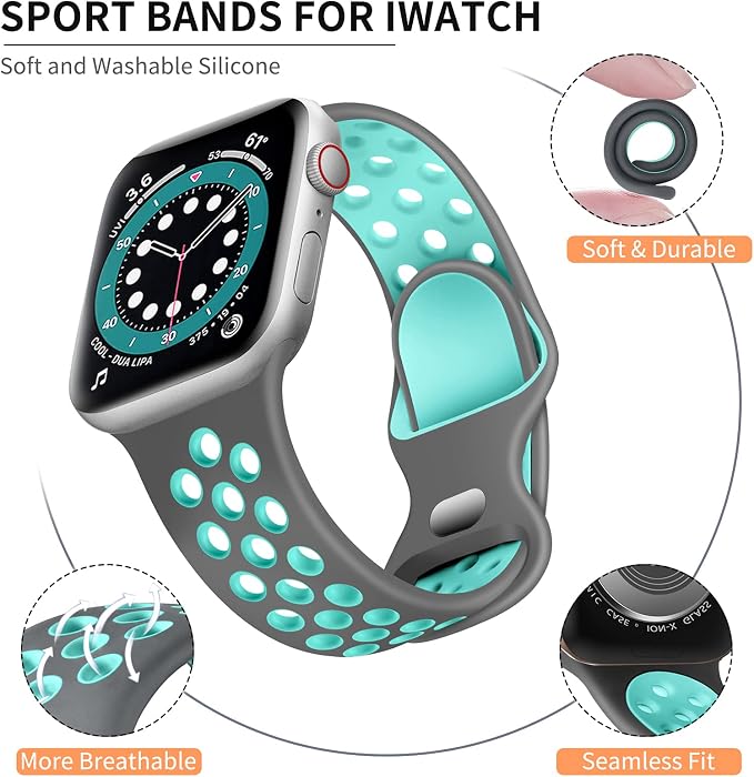 Lerobo Sport Bands Compatible for Apple Watch Band 40mm 38mm 42mm 41mm for - Image 2