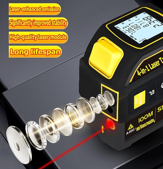 tape measure 4-in-1 laser Digital Measuring Tape & 60m/197ft Laser Distance - Image 8