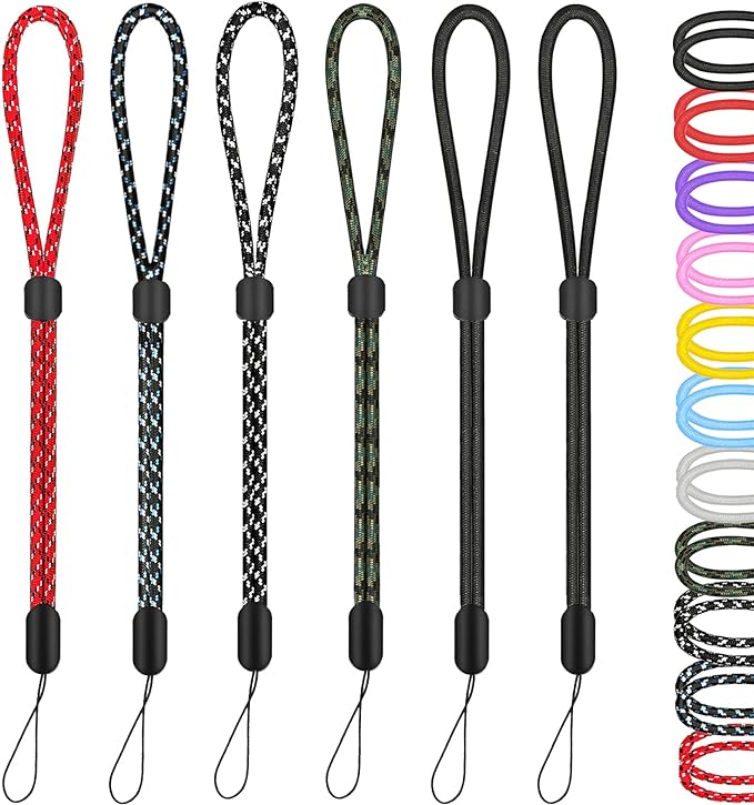 Hukado Hand Wrist Strap Lanyard, 6 Pack 8inch Adjustable Nylon Wristlet Straps by Hukado
