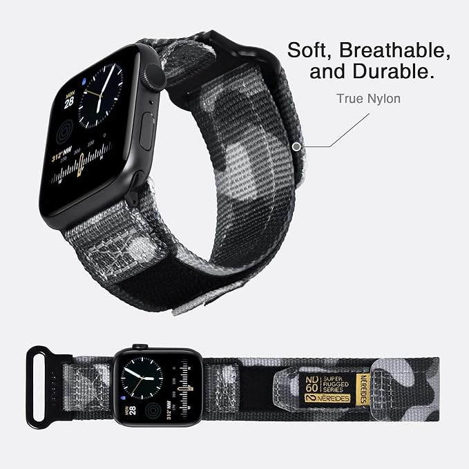 Nereides Compatible with Apple Watch Band Ultra 3/2/1, Nylon Sports Strap with - Image 6