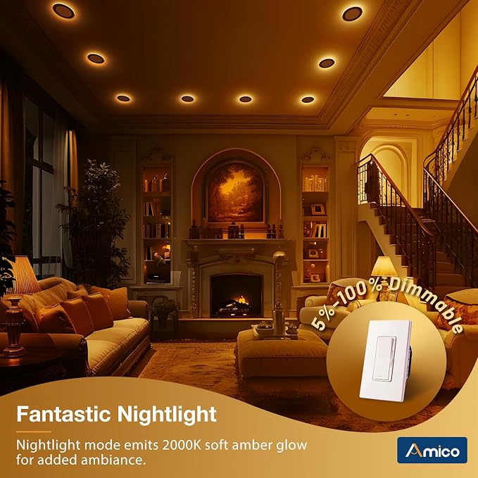 Amico 12 Pack Black 6 Inch 5CCT LED Recessed Ceiling Light - Image 6