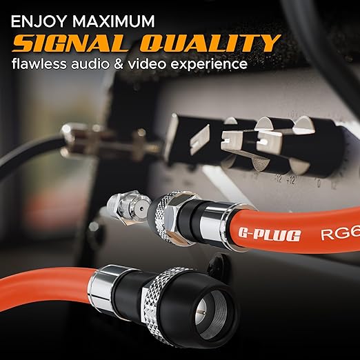 G-PLUG RG6 Coaxial Cable 50FT – Triple Shielded, Waterproof, 75 Ohm - Image 7