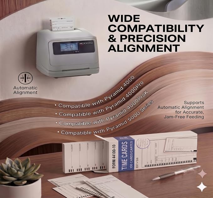 44100-10 Employee Time Cards, 10 Boxes of 100, Includes 1 Compatible 5000R - Image 4