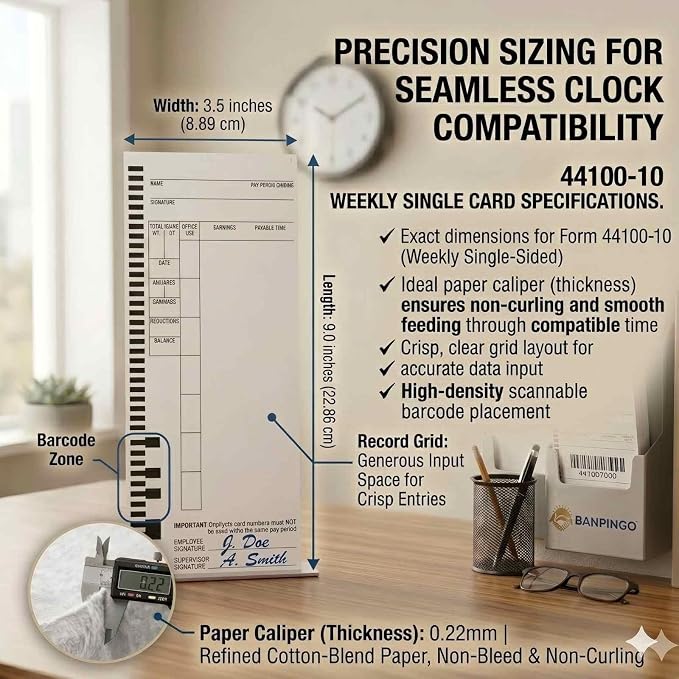 44100-10 Employee Time Cards, 2 Boxes of 100 - Image 3