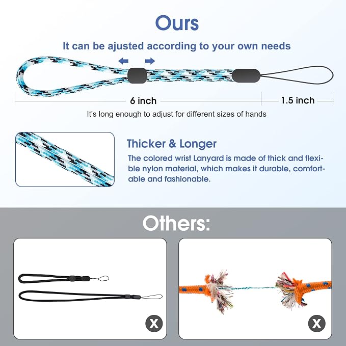 FrgKbTm Hand Wrist Strap Lanyard, Adjustable Nylon Colorful - Image 5