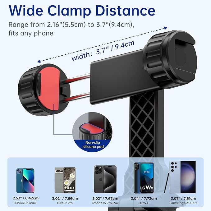 SYNCWIRE Tripod Phone Mount, Universal Smartphone Mount Adapter - Image 5