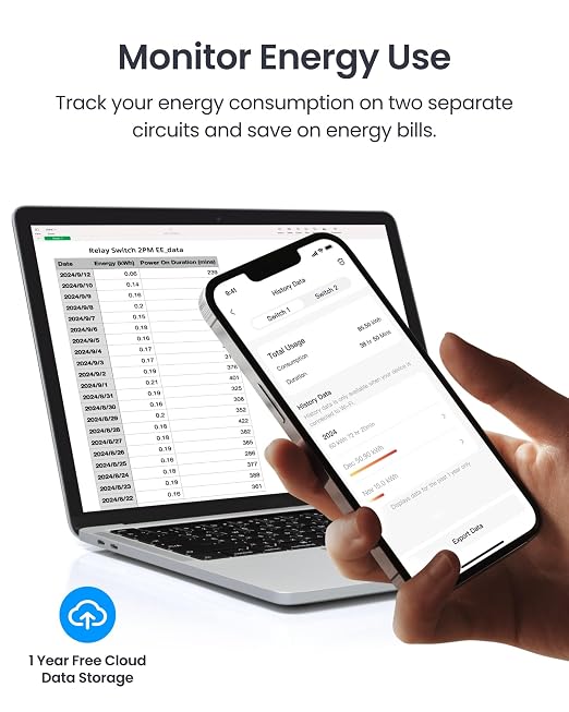 SwitchBot Smart Relay Switch 2PM, Power Metering, Dual Light Control, Built-in - Image 5