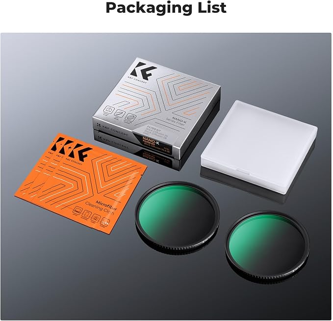 K&F CONCEPT 55mm Black Diffusion 1/4 & 1/8 Filters Kit Mist Cinematic Effect - Image 7