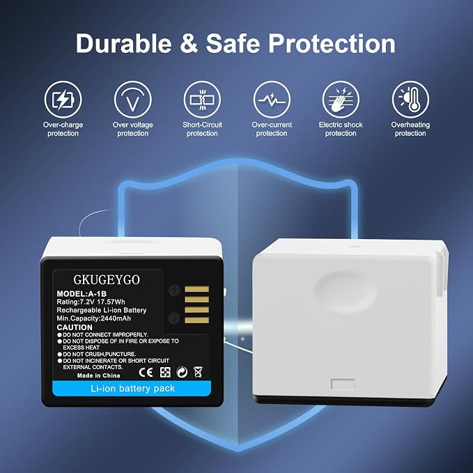 2-Pack A-1 A-1B A-1C Battery for Arlo Pro, Pro 2 - Image 3