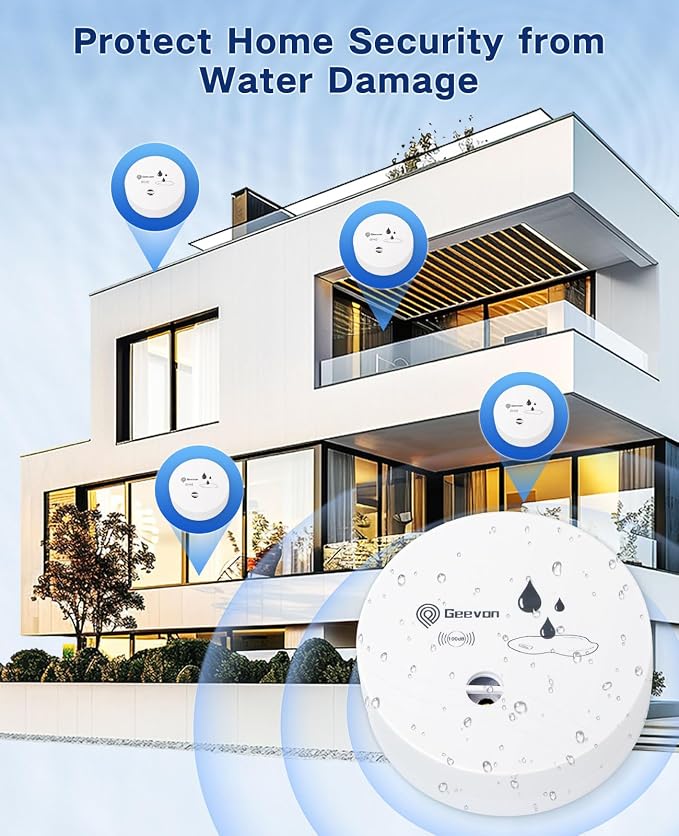Geevon 10 Pack Water Leak Detectors, 100dB Water Sensor Alarms Flood Detector - Image 8
